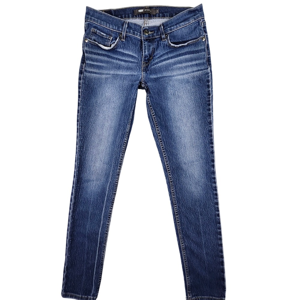 Levi's‎ 524 Skinny Jeans Womens 7M 29x29.5 Blue Low Rise Denim Whiskering Y2K